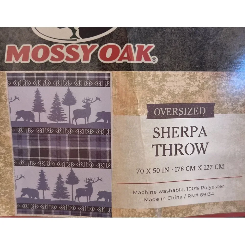 New MOSSY OAK SHERPA THROW BLANKET 70